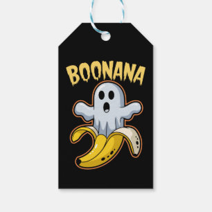 Etiqueta Para Presente Boonana Fantasma Bonito Banana Halloween
