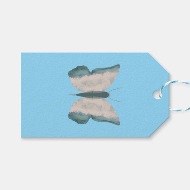 Etiqueta Para Presente Borboleta abstrato (Frente (horizontal))
