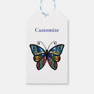 Etiqueta Para Presente Borboleta Colorida Thunder_Cove