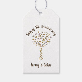 Etiqueta Para Presente borboleta de aniversário de casamento de 5 wood