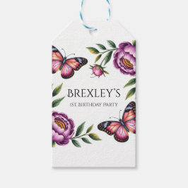 Etiqueta Para Presente Borboleta e Peony Girls 1rua. Obrigados de festa d