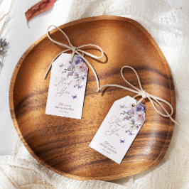 Etiqueta Para Presente Borboleta Floral Roxo Pó