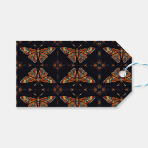 Etiqueta Para Presente Borboleta Moth Mosaica