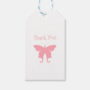 Etiqueta Para Presente Borboleta Rosa Obrigado