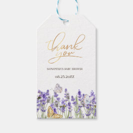 Etiqueta Para Presente Borboletas de Lavanda Churrasco Botânico para Bebê