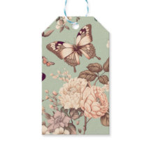 Borboletas e flores decoração verde claro ωερυ