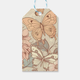 Etiqueta Para Presente Borboletas e flores pastel