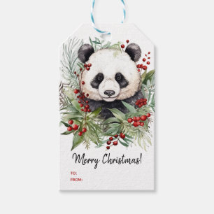 Etiqueta Para Presente Borracha de Panda Cuta Borrar Botânica de Natal Ru