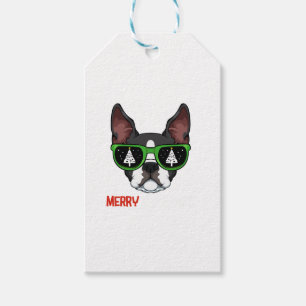 Etiqueta Para Presente Boston Terrier Christmas Pajama Dog Sunglass X-M