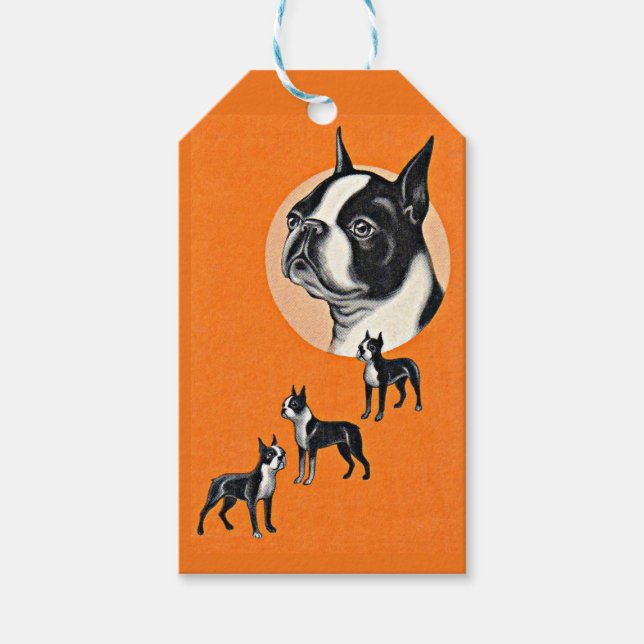 Etiqueta Para Presente Boston terriers (Frente)