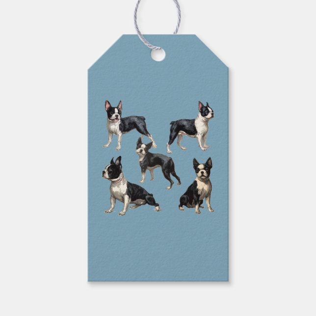 Etiqueta Para Presente Boston Terriers (Frente)