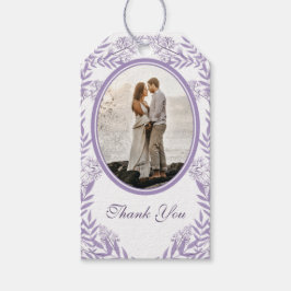 Etiqueta Para Presente Botânica de Casamento Roxo lavanda