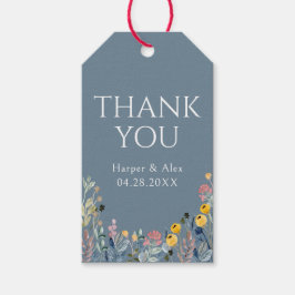 Etiqueta Para Presente Botânica Wildflower Obrigado