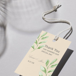 Etiqueta Para Presente Botanical Classic Thank You Wedding Favor Tag