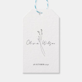 Etiqueta Para Presente Botânico Minimalista Elegante Branco