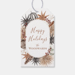 Etiqueta Para Presente Botânicos de Natal Boho Personalizados