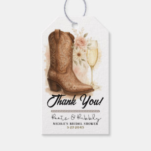 Etiqueta Para Presente Botas & Bubbly Country Ocidental Bota Chuveiro Nup