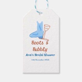 Etiqueta Para Presente Botas & champanhe espumante banho de noiva azul