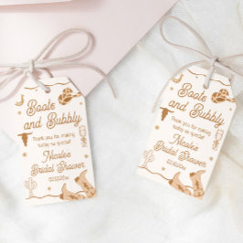 Etiqueta Para Presente Botas e Bubby Chá de Noiva Western Obrigada