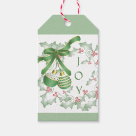 Etiqueta Para Presente Boughes of Holly Light Green Pink