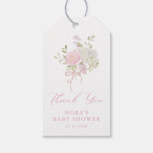 Etiqueta Para Presente Bouquet Floral Vintage Rosa Suave