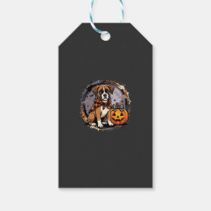 Etiqueta Para Presente Boxer Dog Halloween Abóbora Sublimação