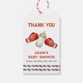 Etiqueta Para Presente Boy Boxing Little Champion Baby Shower Thank You