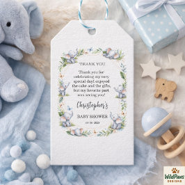 Etiqueta Para Presente Boy’s Elephant Watercolor Baby Shower –Blue Safari