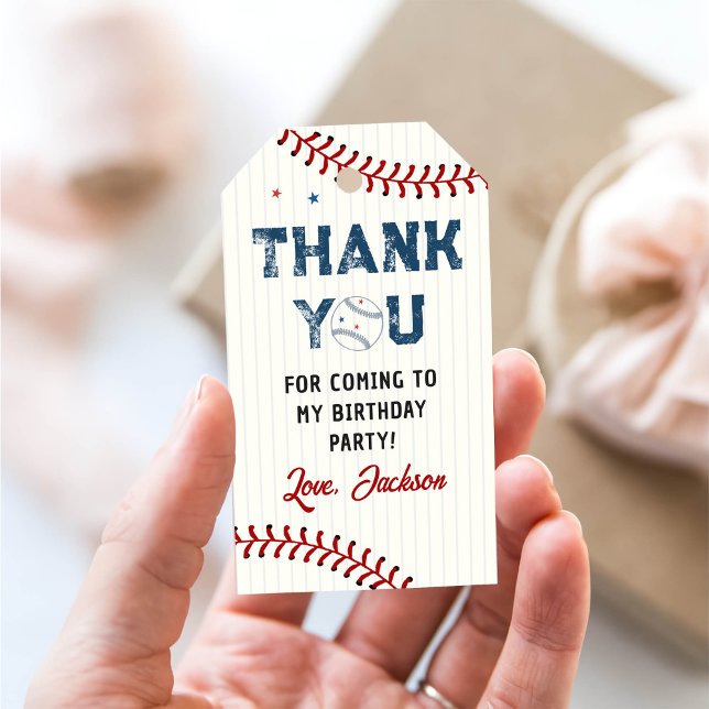 Etiqueta Para Presente Boys Baseball Birthday Obrigado (Criador carregado)