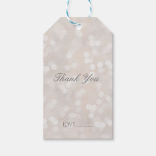 Etiqueta Para Presente Branco Bokeh Elegância Moderna Chic Favor Personal