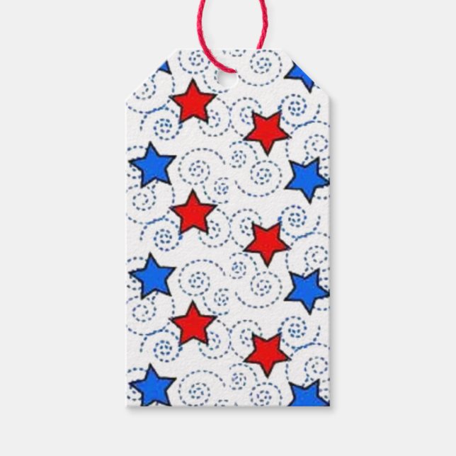 Etiqueta Para Presente Branco vermelho e BLue (Frente)