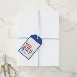 Etiqueta Para Presente Branco Vermelho Minimalista e Chá de fraldas de 4 