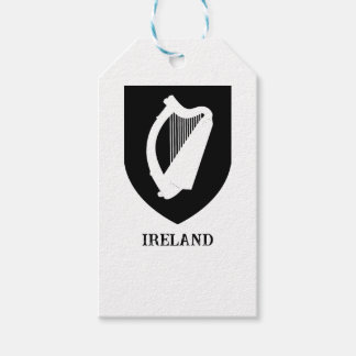 Etiqueta Para Presente Brasão de Armas Irlandês Arte Minimalista Preto e