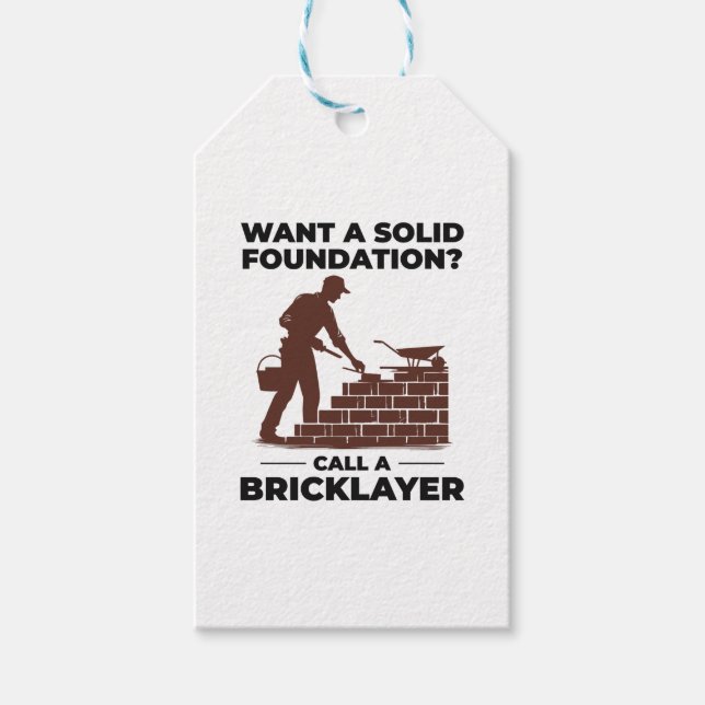 Etiqueta Para Presente Bricklayer Brick Mason Masonry Brickwork Builder (Frente)