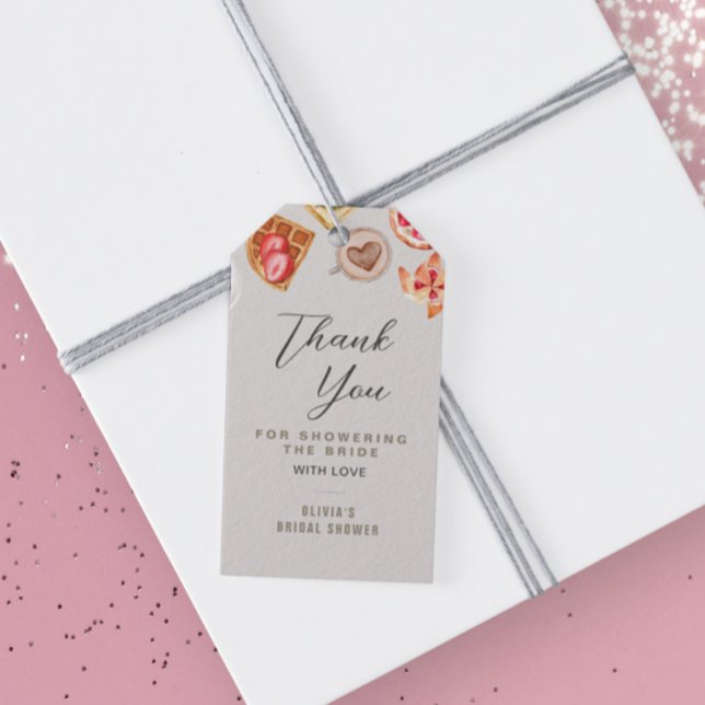 Etiqueta Para Presente Bridal Brunch Ilustrações Cinza Obrigado (Criador carregado)