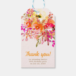 Etiqueta Para Presente Bright Floral Romântico Obrigado