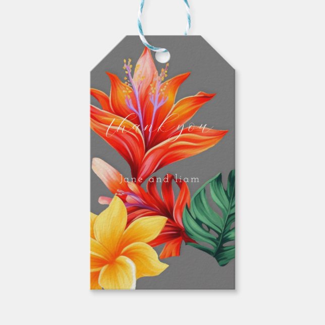 Etiqueta Para Presente Bright Tropical (Frente)