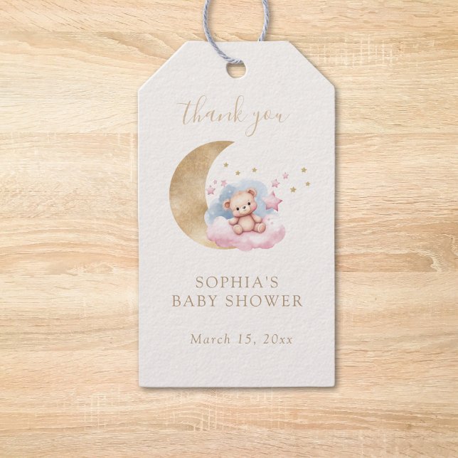 Etiqueta Para Presente Brilho Estrela Dourada Lua Favor Obrigado (Criador carregado)