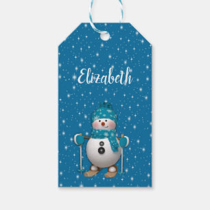 Etiqueta Para Presente Brincadeira Feliz Snowman