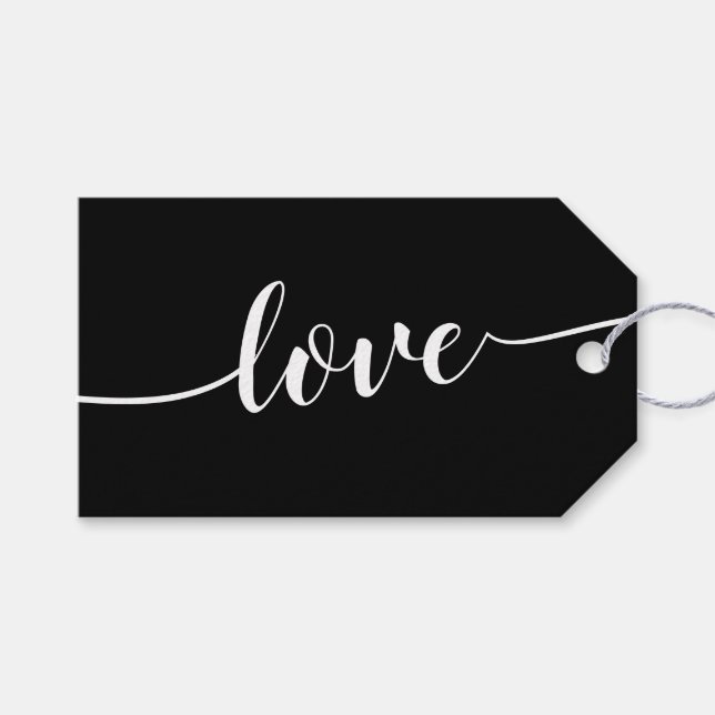 Etiqueta Para Presente Brindes Amor Preto Simples (Frente (horizontal))