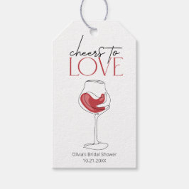 Etiqueta Para Presente Brindes ao Amor | Chá de Noiva de Degustação de Vi