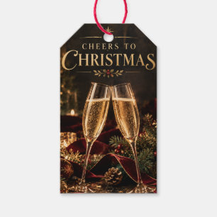 Etiqueta Para Presente Brindes de Natal Elegantes ao Champanhe de Natal