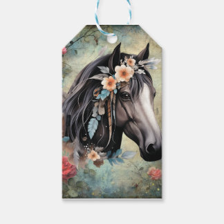 Etiqueta Para Presente  Brown horse in flowers.