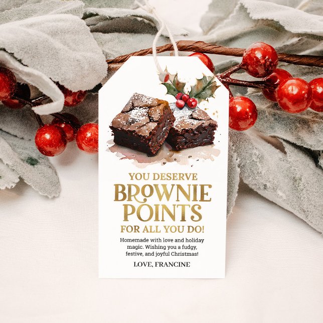 Etiqueta Para Presente Brownies Assados Natal Doce Tratamento de Natal (Criador carregado)