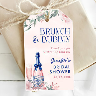 Etiqueta Para Presente Brunch de Champanhe e Chuveiro de Noiva Espumante