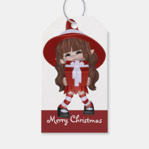 Etiqueta Para Presente Bruxa de Natal de Brunette d2 -