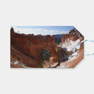 Etiqueta Para Presente Bryce Canyon Natural Bridge Snowy Landscape Foto
