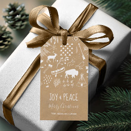 Etiqueta Para Presente Buffalo Adventures White/Kraft ID599