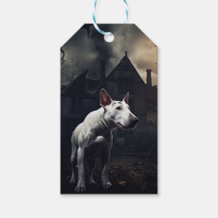 Etiqueta Para Presente Bull Terrier Dia das Bruxas Assustador