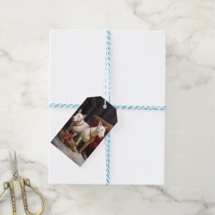 Etiqueta Para Presente Bull Terrier Nevado Trineo Decoración de Navidad 